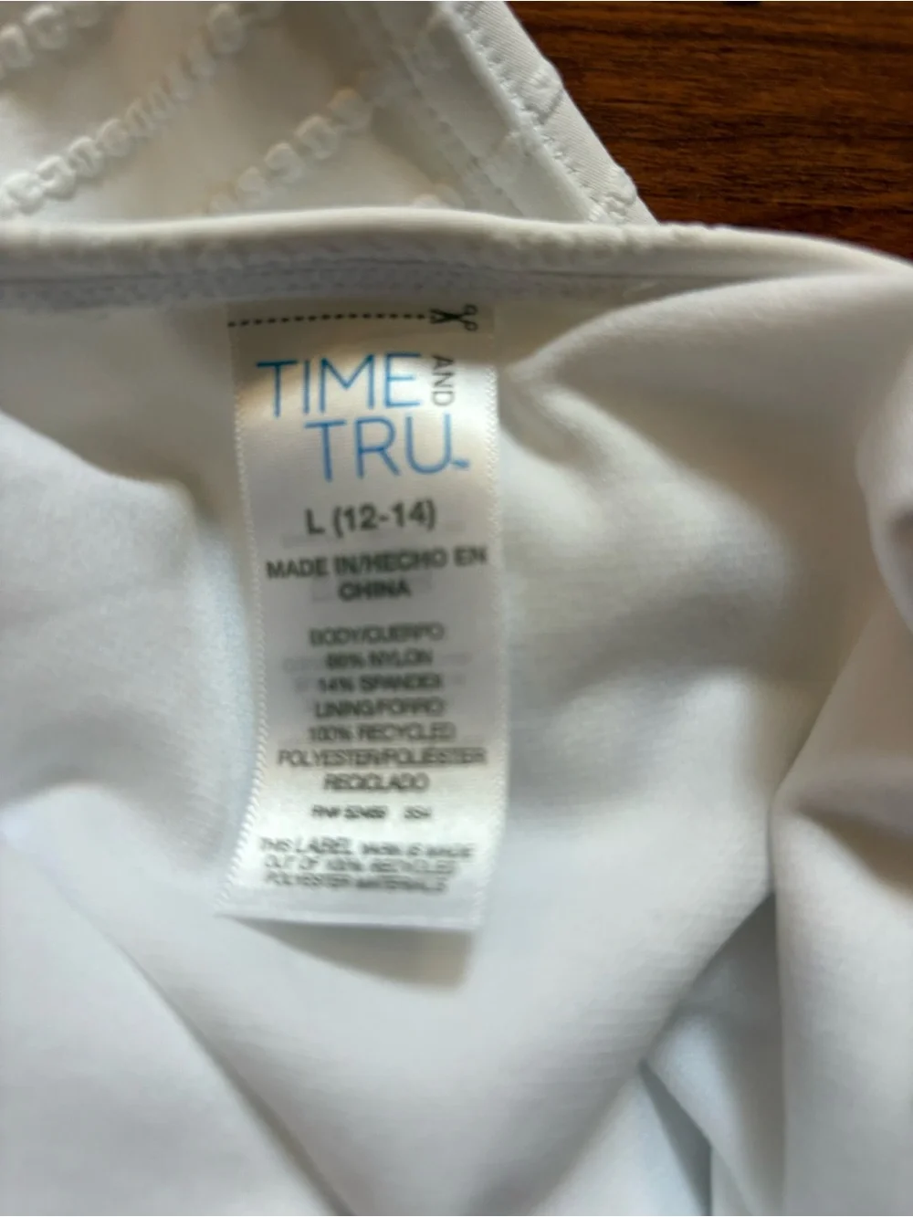 Time and Tru White Striped One-Piece Swimsuit